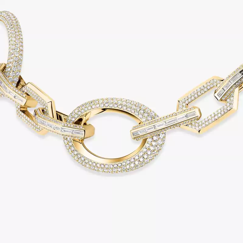 Collier Femme Or Jaune Diamant Ras-de-cou Groove 13497-YG