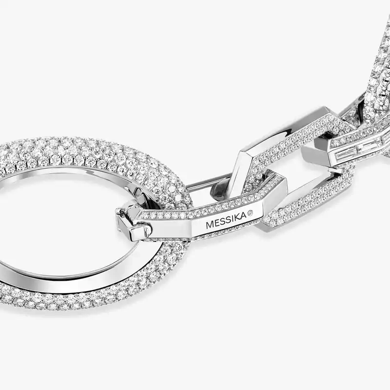 Collier Femme Or Blanc Diamant Ras-de-cou Groove 13497-WG