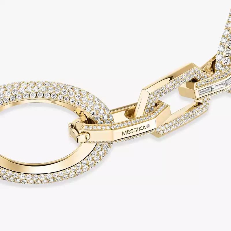 Collier Femme Or Jaune Diamant Ras-de-cou Groove 13497-YG