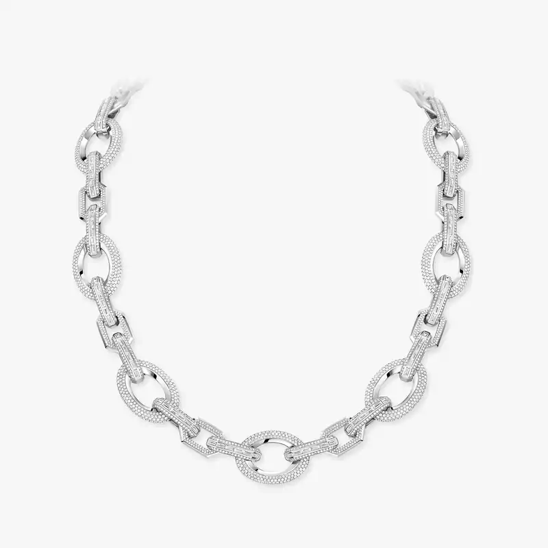 Collier Femme Or Blanc Diamant Groove 14064-WG