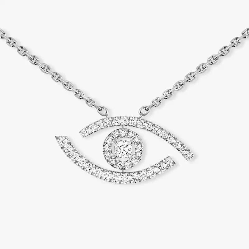 Lucky Eye Pavé White Gold For Her Diamond Necklace 07525-WG