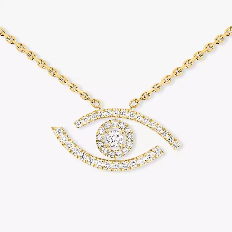 Collier Femme Or Jaune Diamant Lucky Eye Pavé 07525-YG