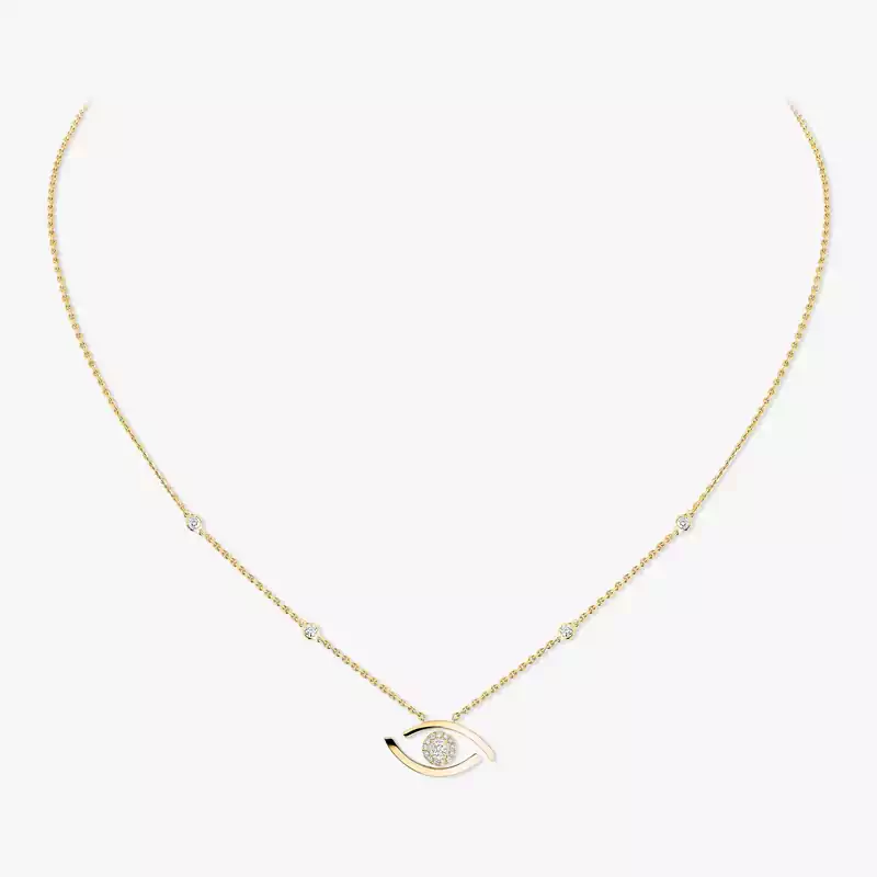 Lucky Eye Yellow Gold For Her Diamond Necklace 07524-YG