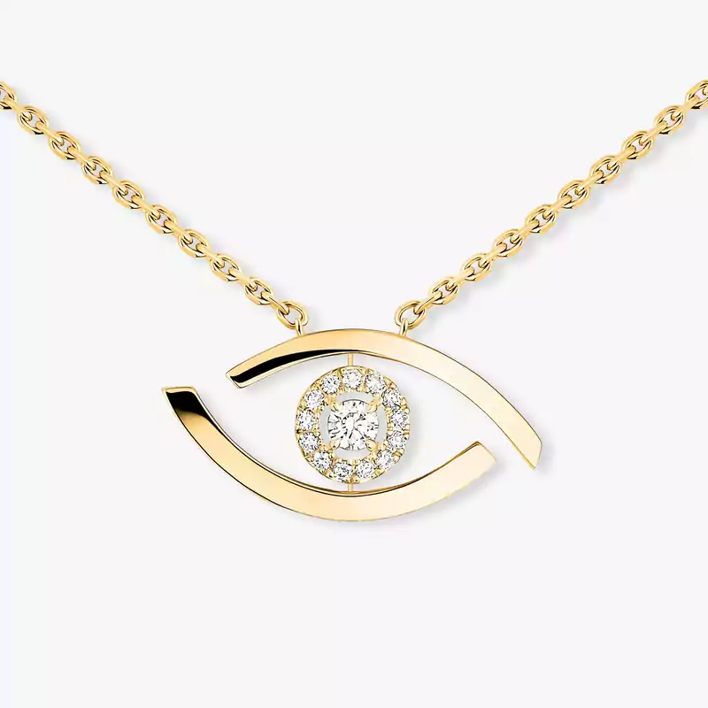 Lucky Eye Yellow Gold For Her Diamond Necklace 07524-YG