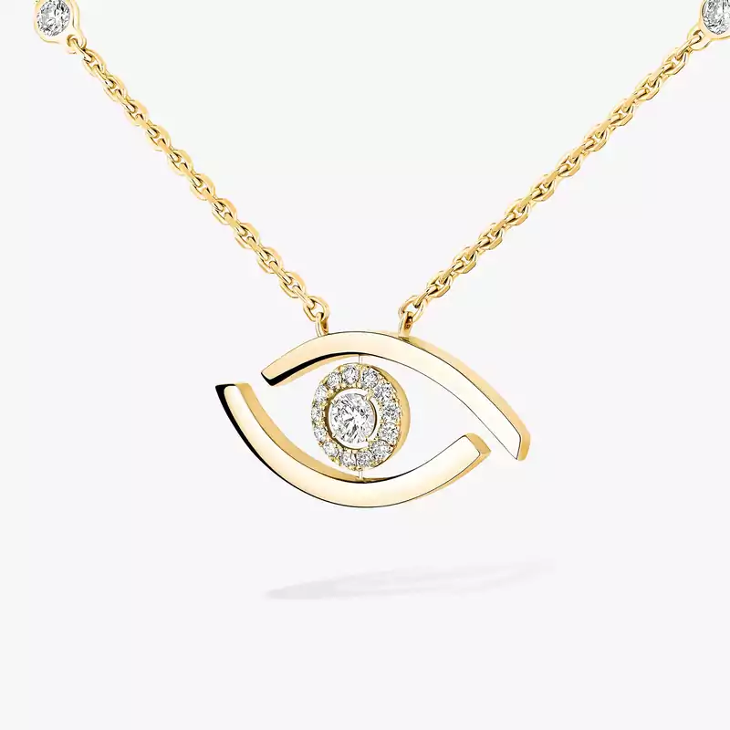Lucky Eye Yellow Gold For Her Diamond Necklace 07524-YG