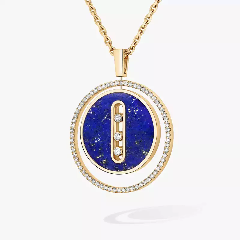 Collier Femme Or Jaune Diamant Lucky Move MM Lapis Lazuli 10839-YG
