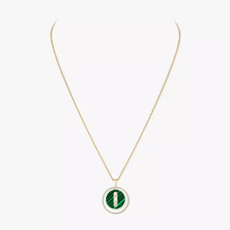 Collier Femme Or Jaune Diamant Lucky Move MM Malachite 10840-YG