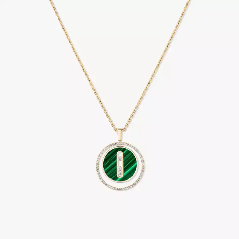 Collier Femme Or Jaune Diamant Lucky Move MM Malachite 10840-YG