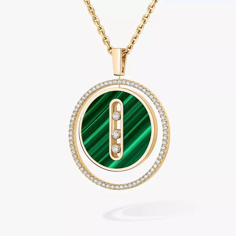 Collier Femme Or Jaune Diamant Lucky Move MM Malachite 10840-YG