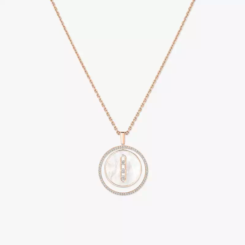 Collier Femme Or Rose Diamant Lucky Move MM Nacre blanche 10834-PG