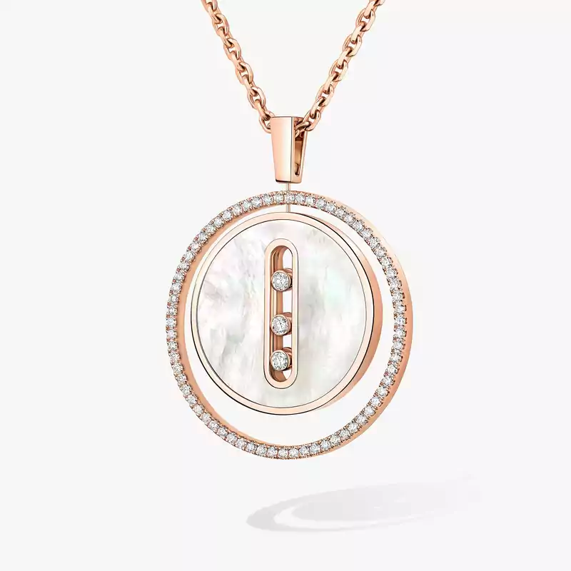 Collier Femme Or Rose Diamant Lucky Move MM Nacre blanche 10834-PG