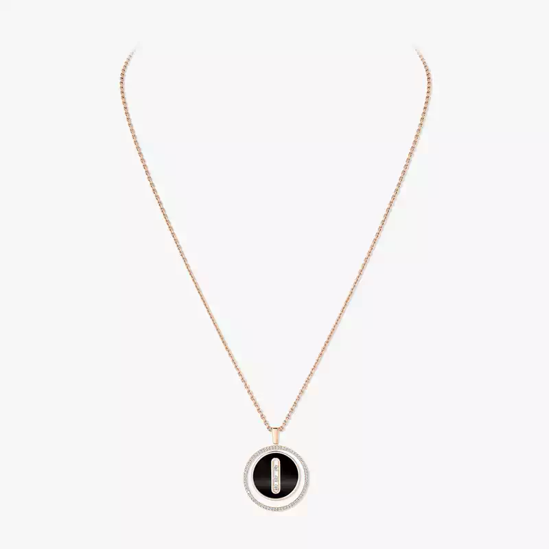 Collier Femme Or Rose Diamant Lucky Move MM Onyx Or Rose 10838-PG
