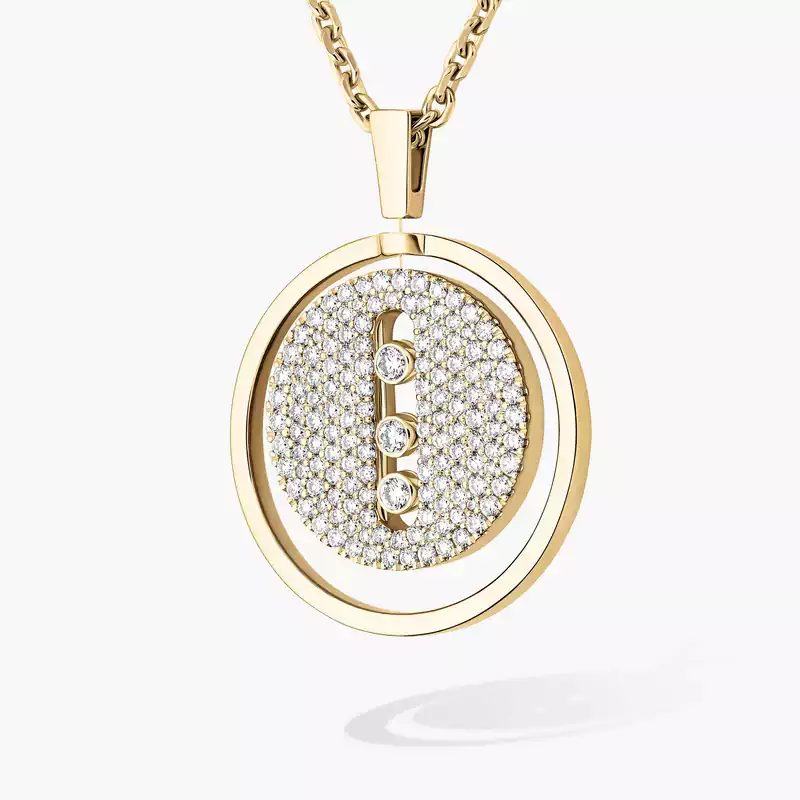 Collier Femme Or Jaune Diamant Lucky Move MM Pavé 07395-YG