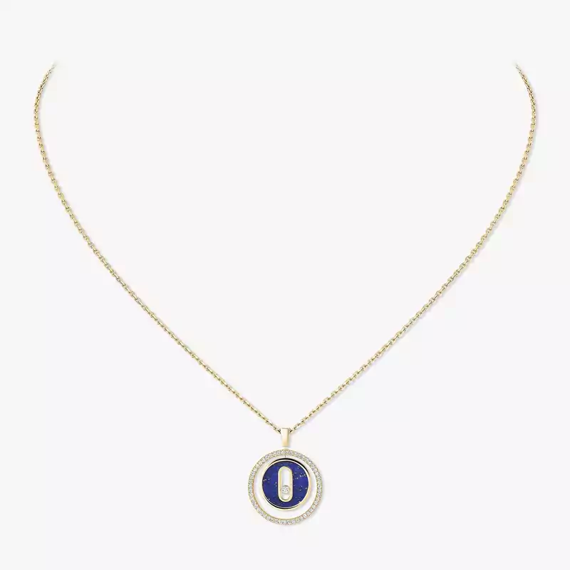 Collier Femme Or Jaune Diamant Lucky Move PM Lapis Lazuli 11978-YG
