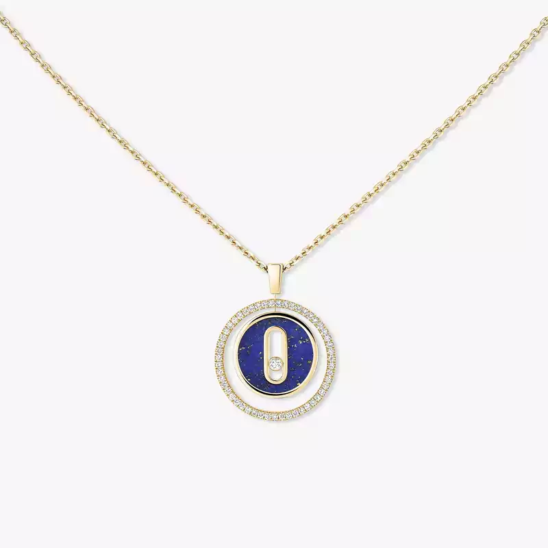 Collier Femme Or Jaune Diamant Lucky Move PM Lapis Lazuli 11978-YG