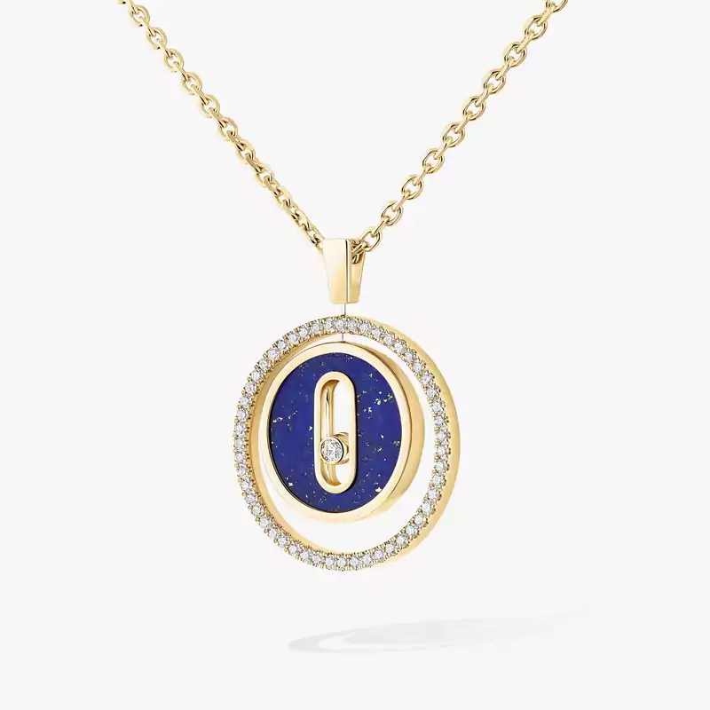 Collier Femme Or Jaune Diamant Lucky Move PM Lapis Lazuli 11978-YG