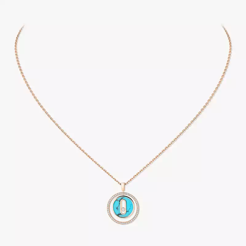 Collier Femme Or Rose Diamant Lucky Move PM Turquoise 11649-PG