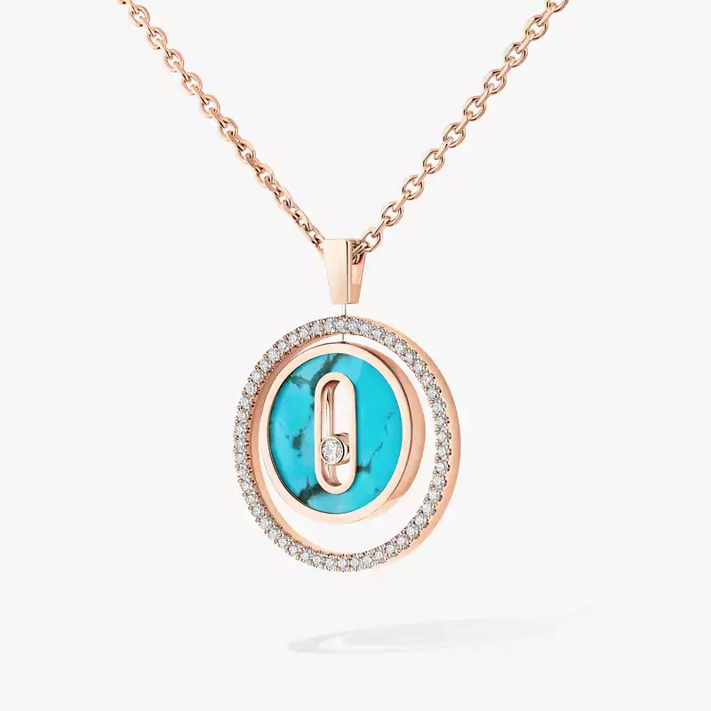 Collier Femme Or Rose Diamant Lucky Move PM Turquoise 11649-PG