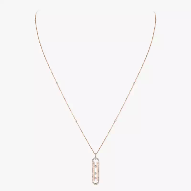 Necklace For Her Pink Gold Diamond Move 10th PM 10032-PG