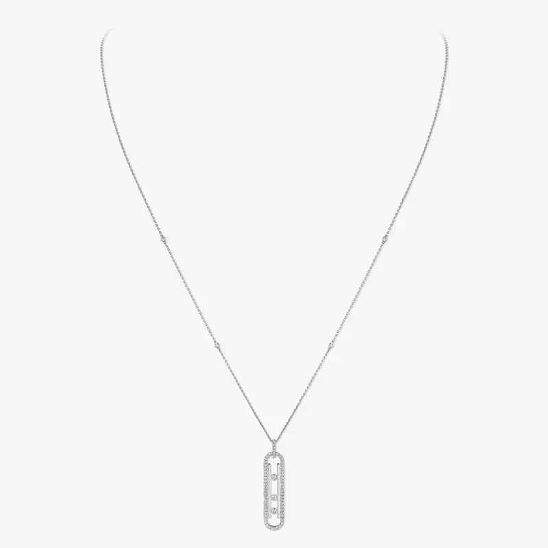 Necklace For Her White Gold Diamond Move 10th PM  10032-WG