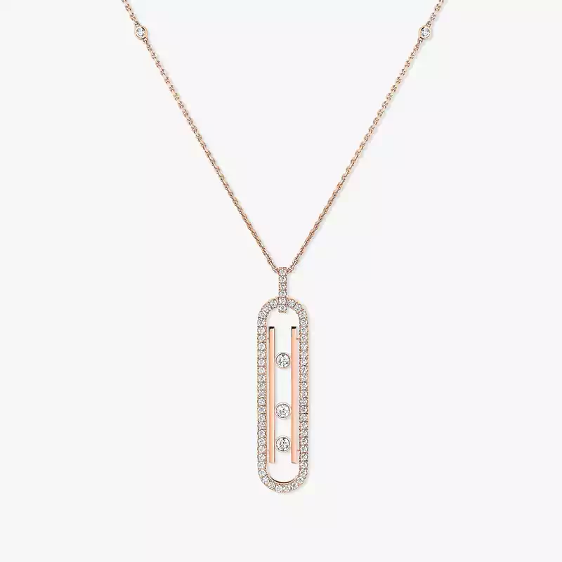 Necklace For Her Pink Gold Diamond Move 10th PM 10032-PG