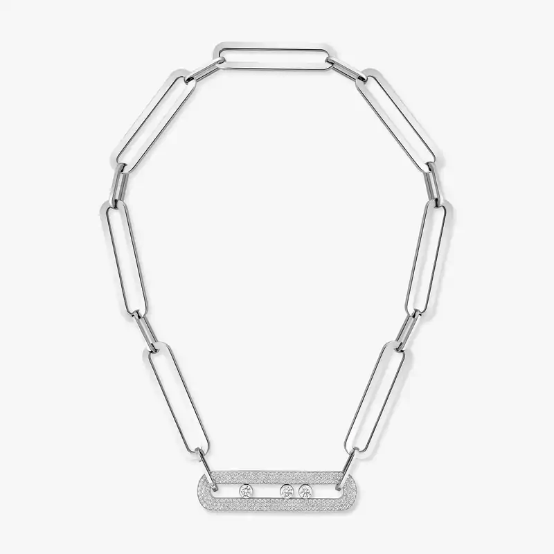 Move 10th Anniversary XL White Gold For Her Diamond Necklace 06768-WG