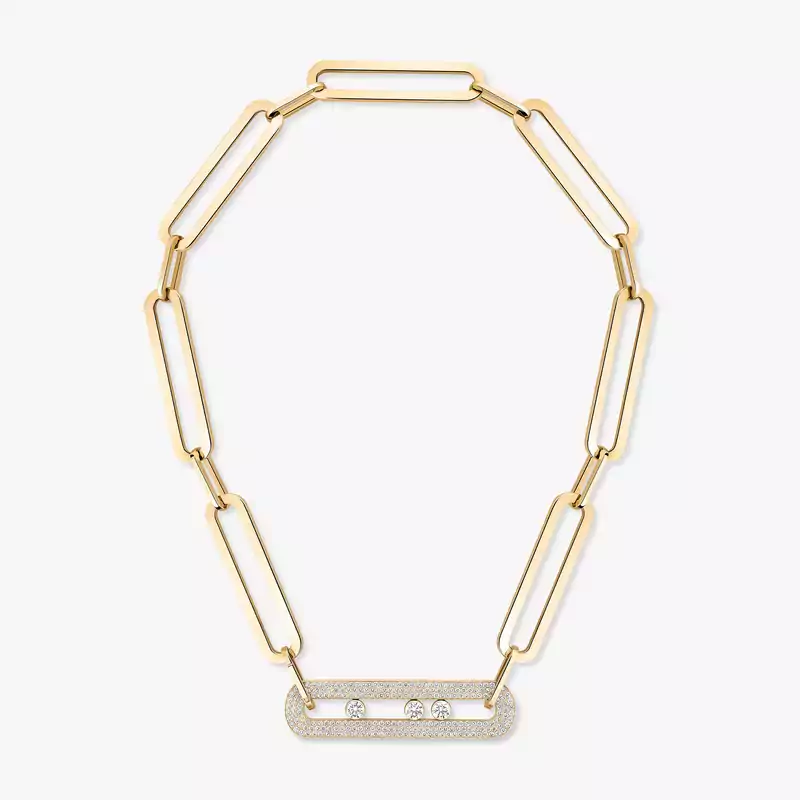 Collier Femme Or Jaune Diamant Sautoir Move 10th Anniversary XL 06768-YG