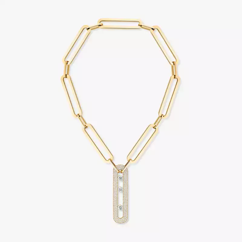 Collier Femme Or Jaune Diamant Sautoir Move 10th Anniversary XL 06768-YG