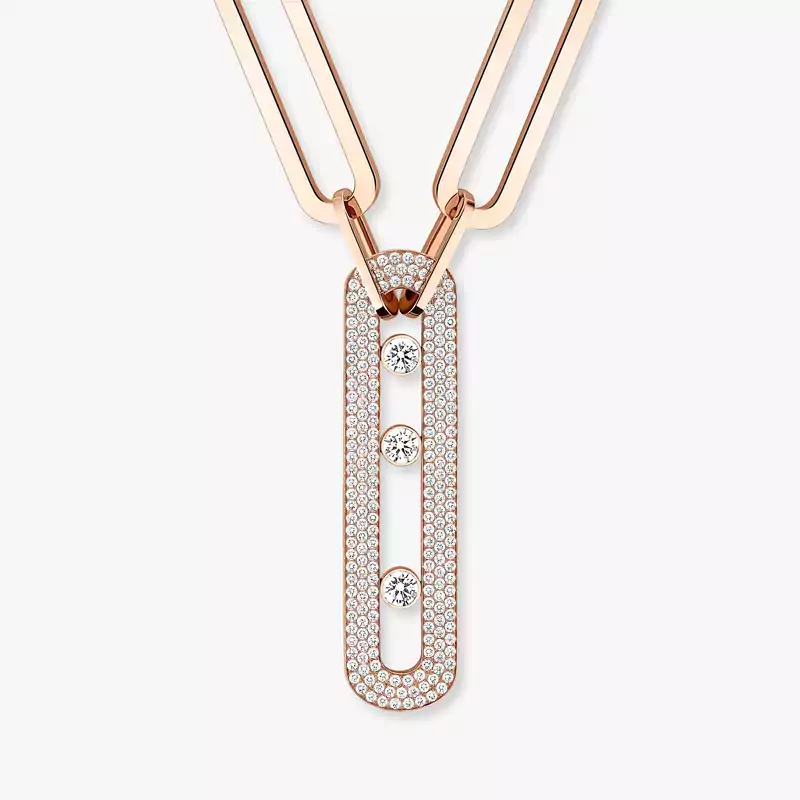 Collier Femme Or Rose Diamant Sautoir Move 10th Anniversary XL 06768-PG