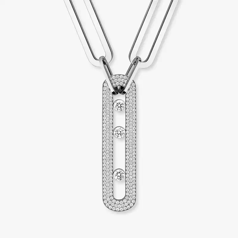 Move 10th Anniversary XL White Gold For Her Diamond Necklace 06768-WG