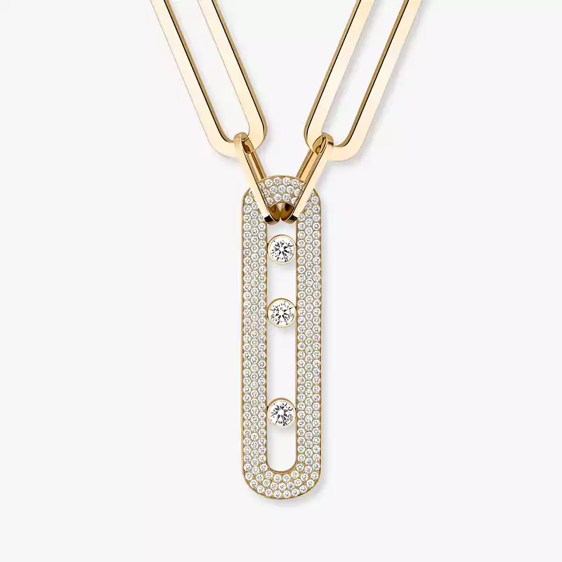 Collier Femme Or Jaune Diamant Sautoir Move 10th Anniversary XL 06768-YG