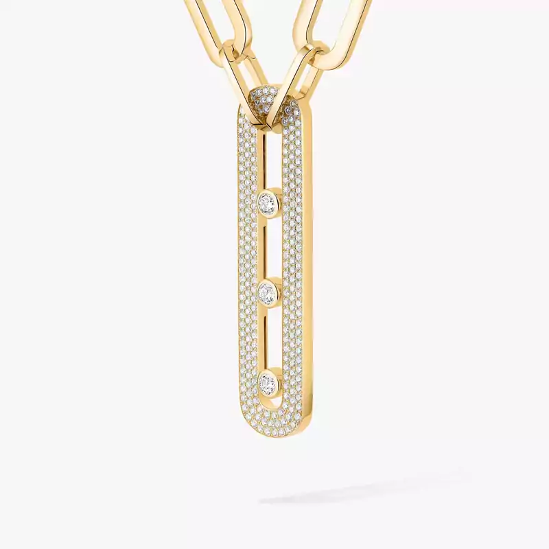 Collier Femme Or Jaune Diamant Sautoir Move 10th Anniversary XL 06768-YG