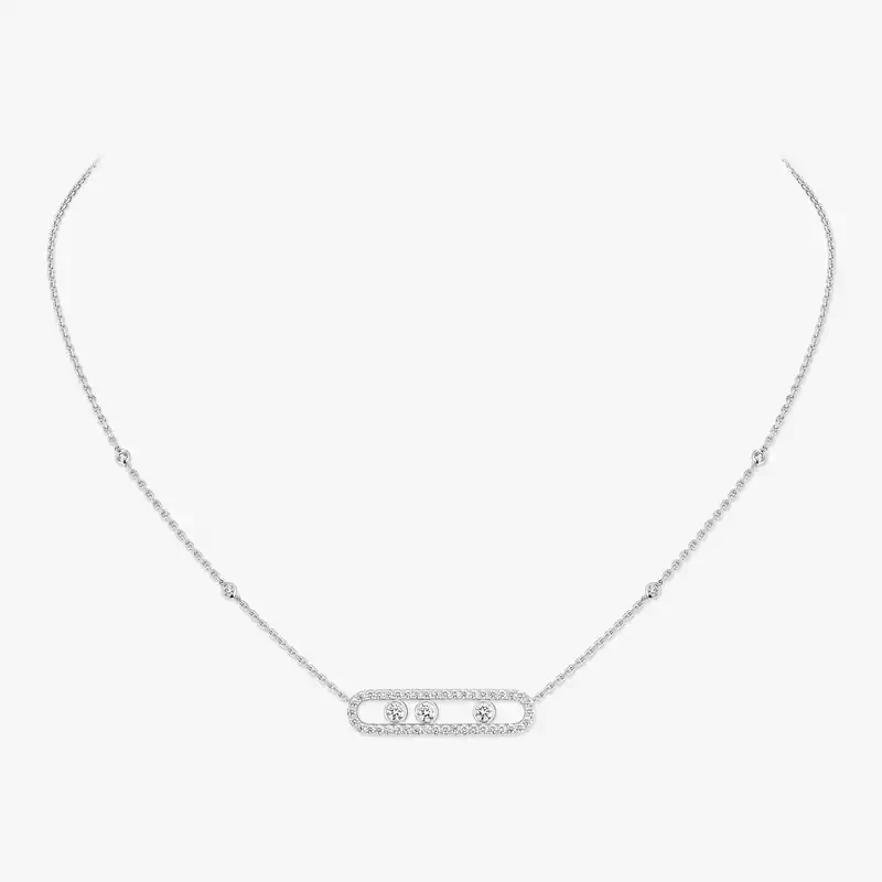 Move Pavé White Gold For Her Diamond Necklace 03994-WG
