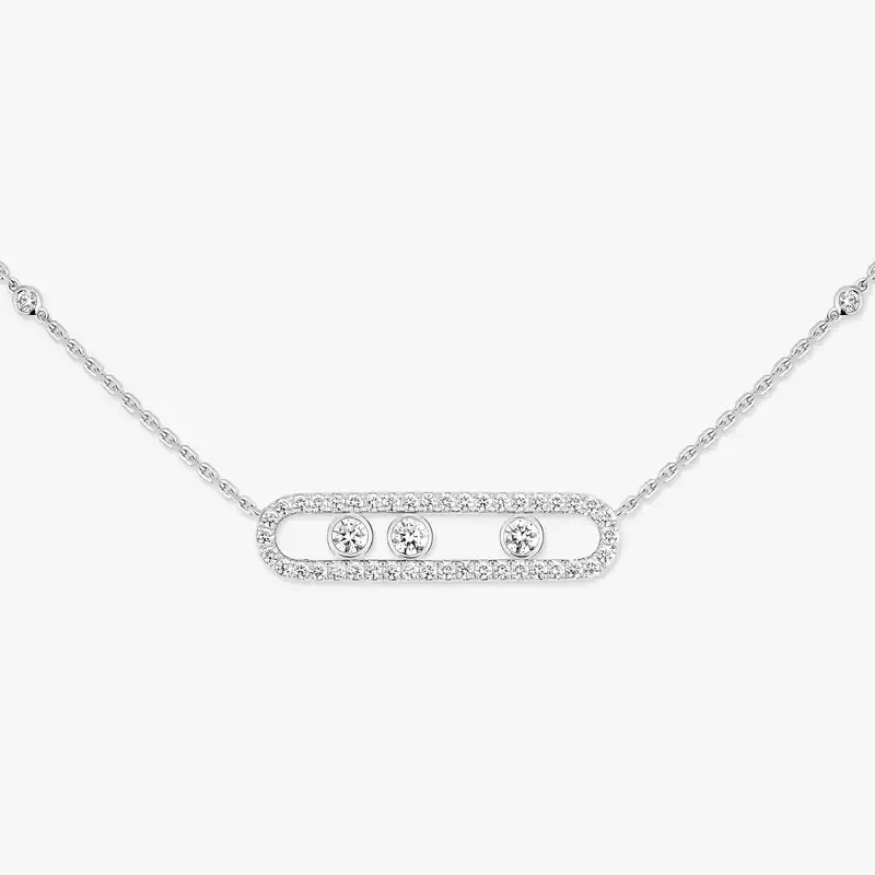 Move Pavé White Gold For Her Diamond Necklace 03994-WG
