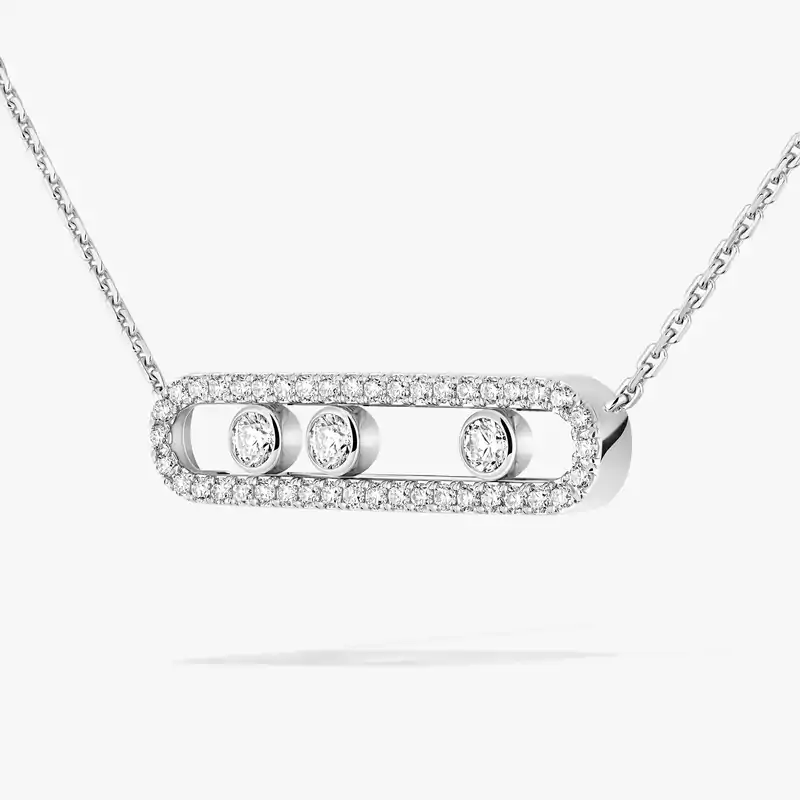Move Pavé White Gold For Her Diamond Necklace 03994-WG