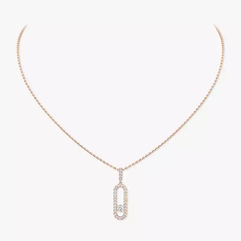 Move Uno Pavé LM Pink Gold For Her Diamond Necklace 12058-PG