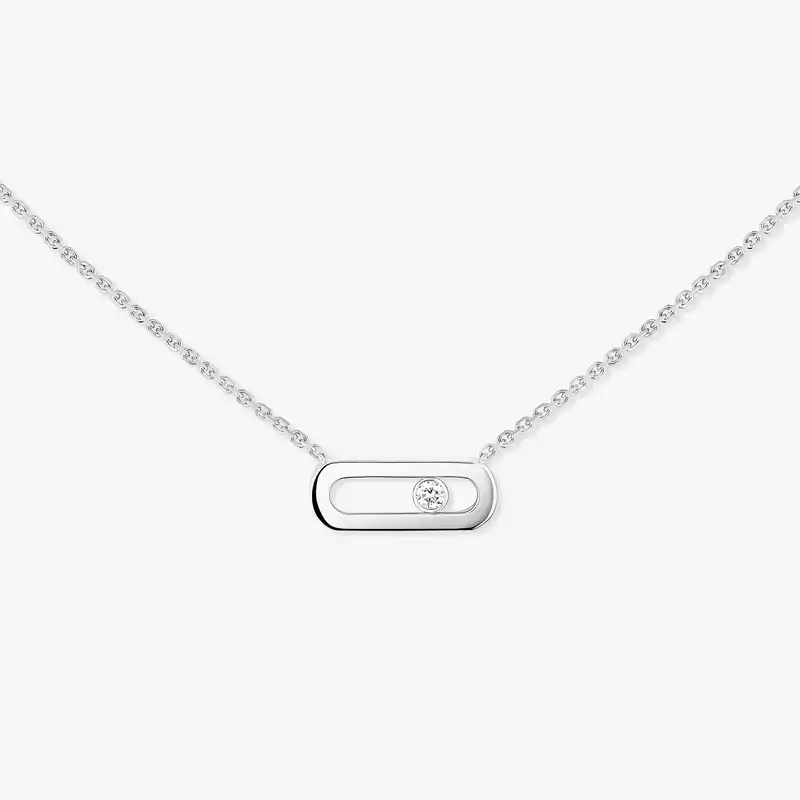 Collier Femme Or Blanc Diamant Move Uno 14613-WG