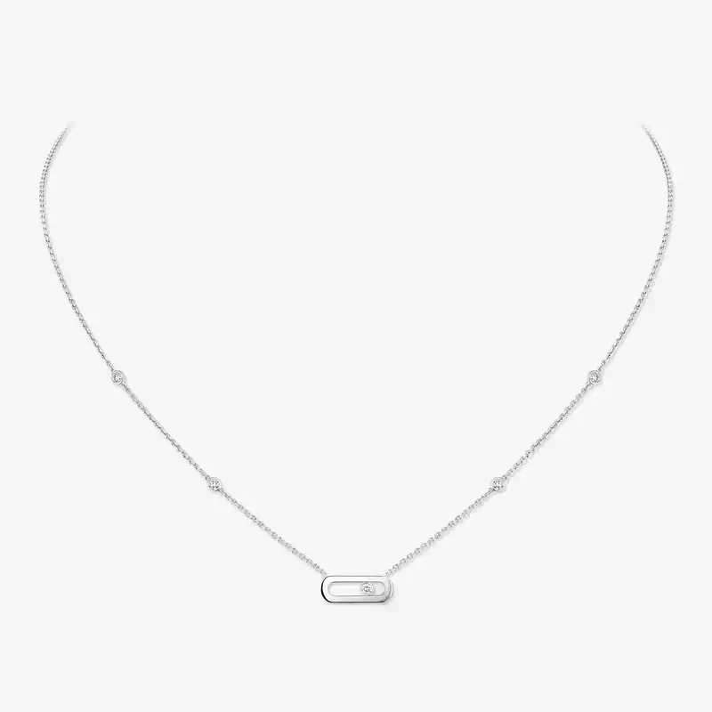 Necklace For Her White Gold Diamond Gold Move Uno 10053-WG