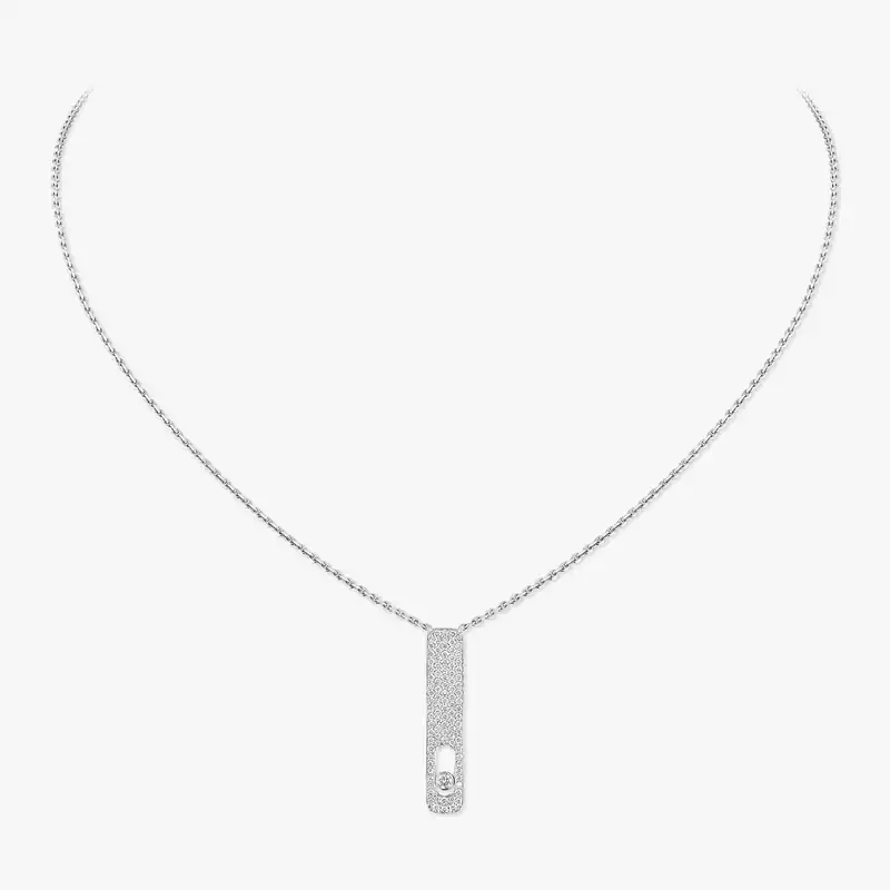My First Diamond Pavé  White Gold For Her Diamond Necklace 07520-WG