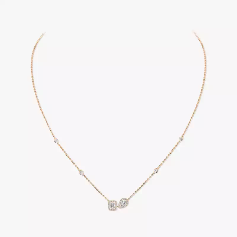Collier Femme Or Rose Diamant My Twin Toi & Moi 14534-PG