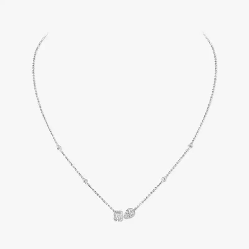 My Twin Toi & Moi White Gold For Her Diamond Necklace 14534-WG