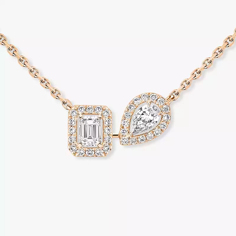 Collier Femme Or Rose Diamant My Twin Toi & Moi 14534-PG