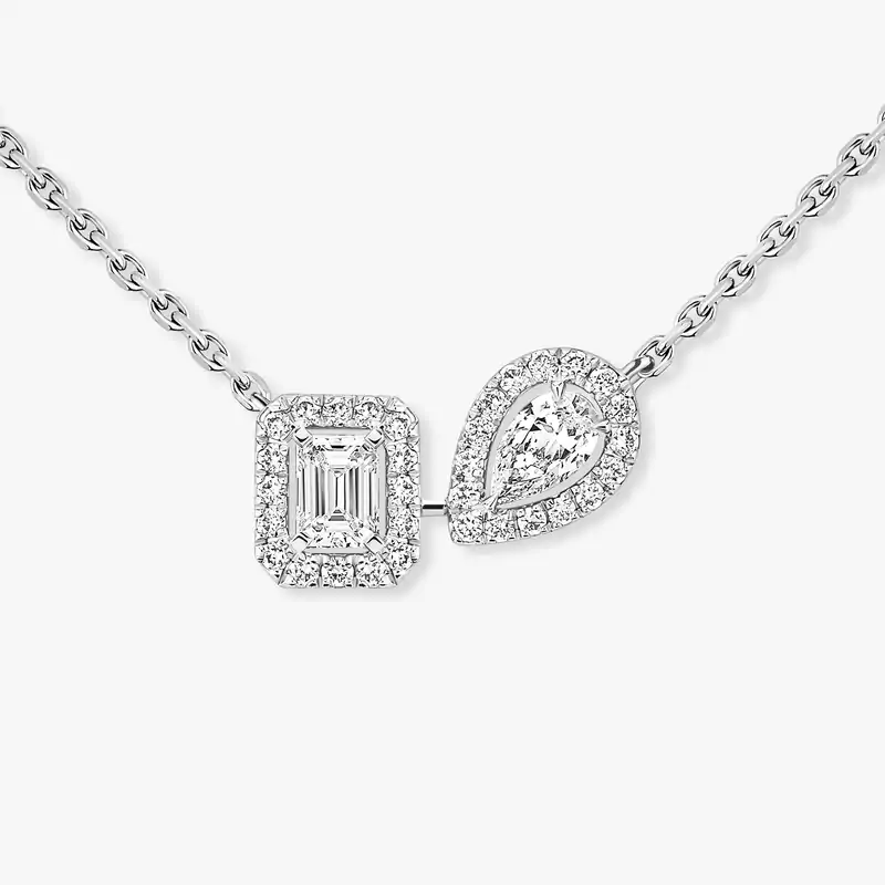 My Twin Toi & Moi White Gold For Her Diamond Necklace 14534-WG