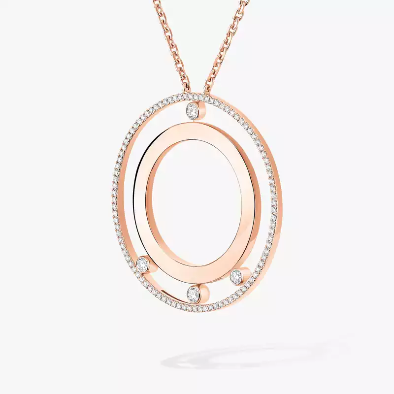Collier Femme Or Rose Diamant Collier Long Move Romane 11169-PG