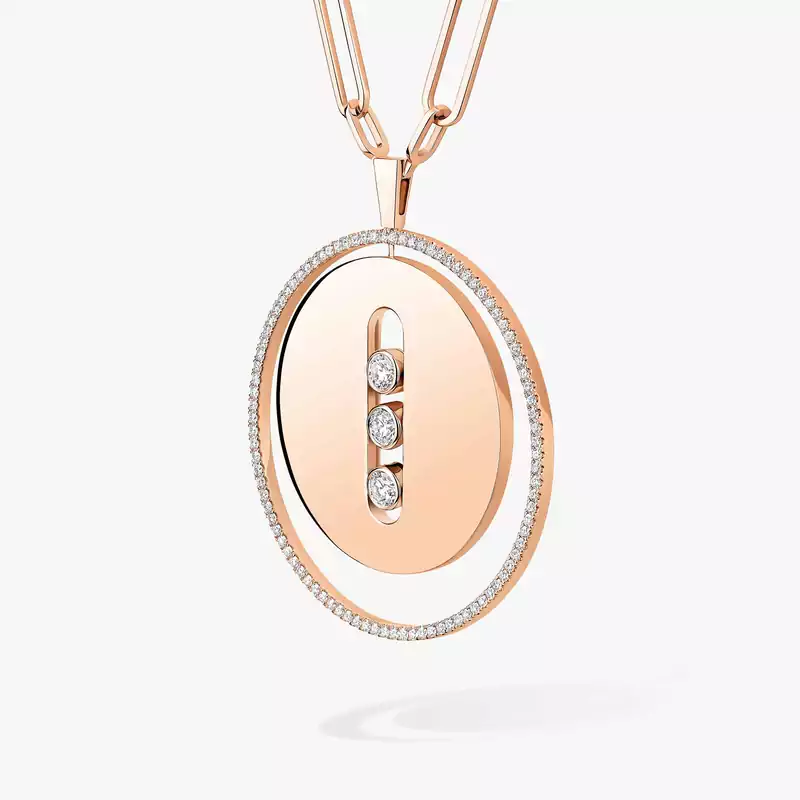 Collier Femme Or Rose Diamant Sautoir Lucky Move GM 10126-PG
