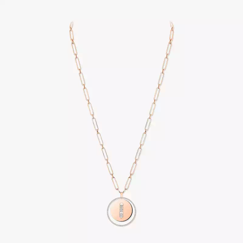 Collier Femme Or Rose Diamant Sautoir Lucky Move GM 10126-PG