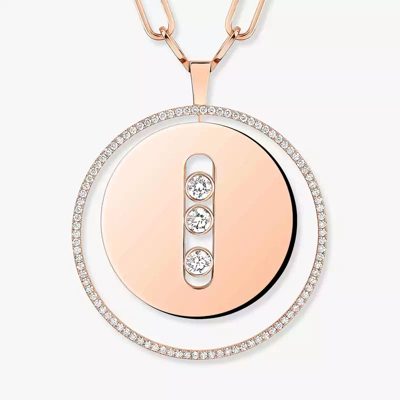 Collier Femme Or Rose Diamant Sautoir Lucky Move GM 10126-PG