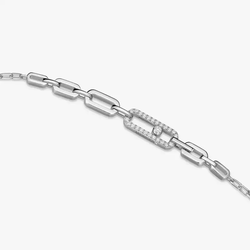 Collier Femme Or Blanc Diamant Sautoir Move Uno  07170-WG