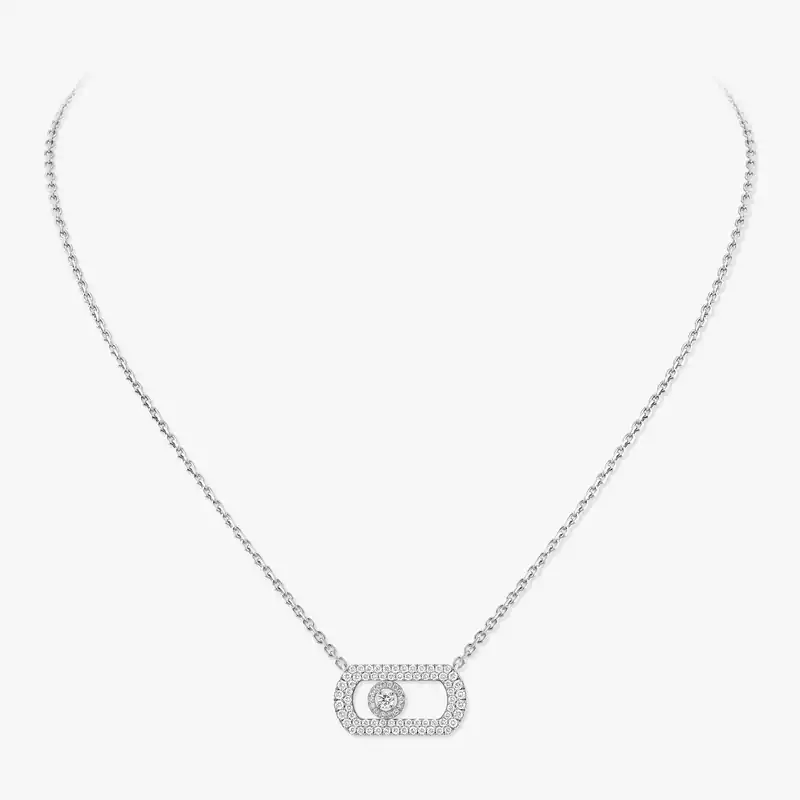 Collar Mujer Oro blanco Diamante So Move con Pavé 12945-WG