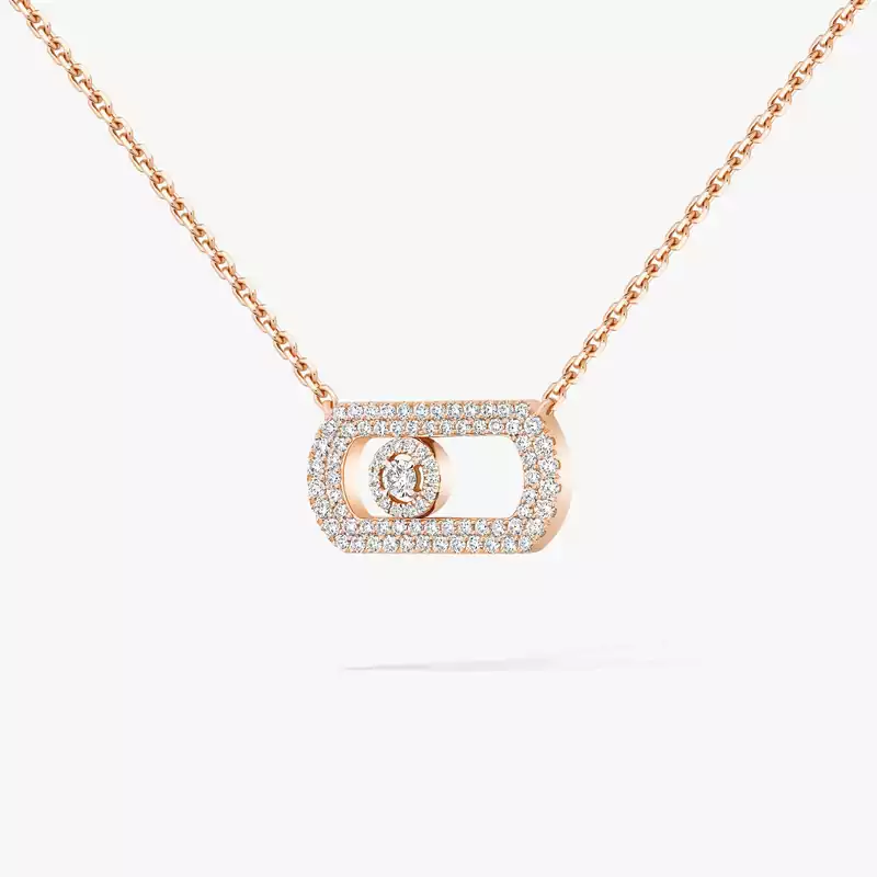 Collier Femme Or Rose Diamant So Move Pavé 12945-PG